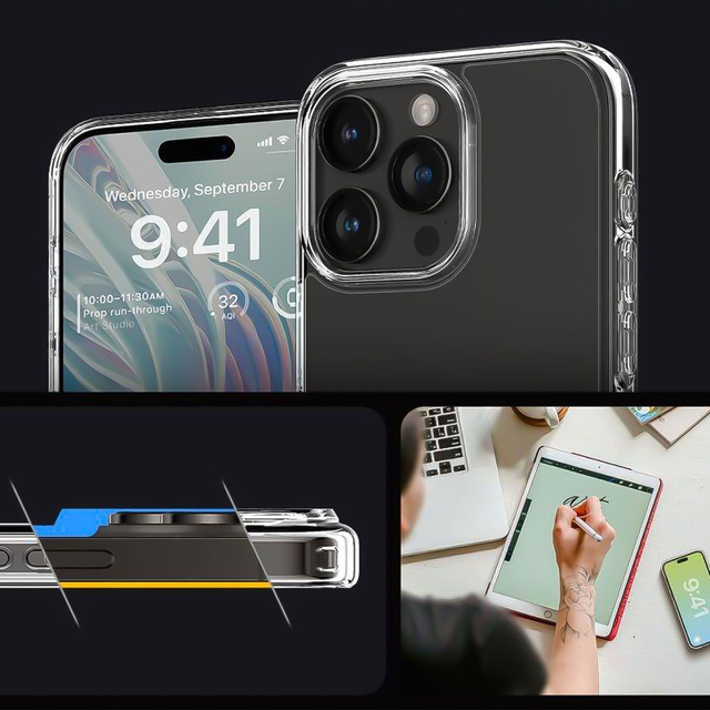 Case for iPhone 15 Pro Max Spigen Ultra Hybrid Case, Crystal Clear back cover