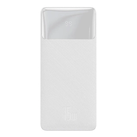 Baseus Bipow 30000mAh Powerbank, 2xUSB, USB-C, 15W (white)