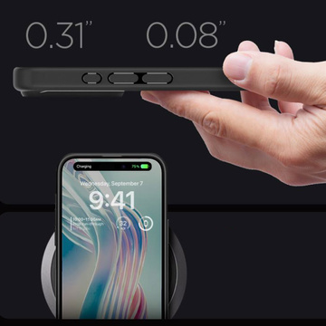 Kryt pre iPhone 15 Pro Max Spigen Ultra Hybrid Case, zadný kryt, matné čierne sklo