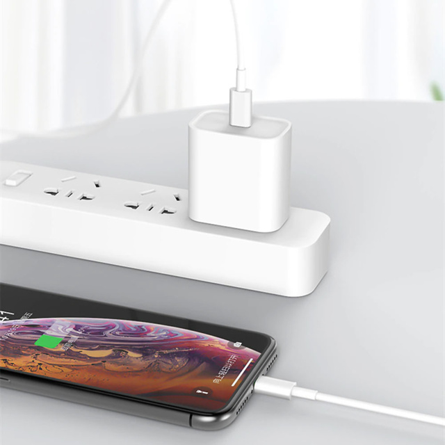 Alogy Nástenná nabíjačka Rýchla USB-C PD 20W Lightning kábel 1m biele puzdro