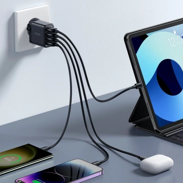 Joyroom JR-TCN03 4×USB-A 24W 4.8A Wall Charger – Black
