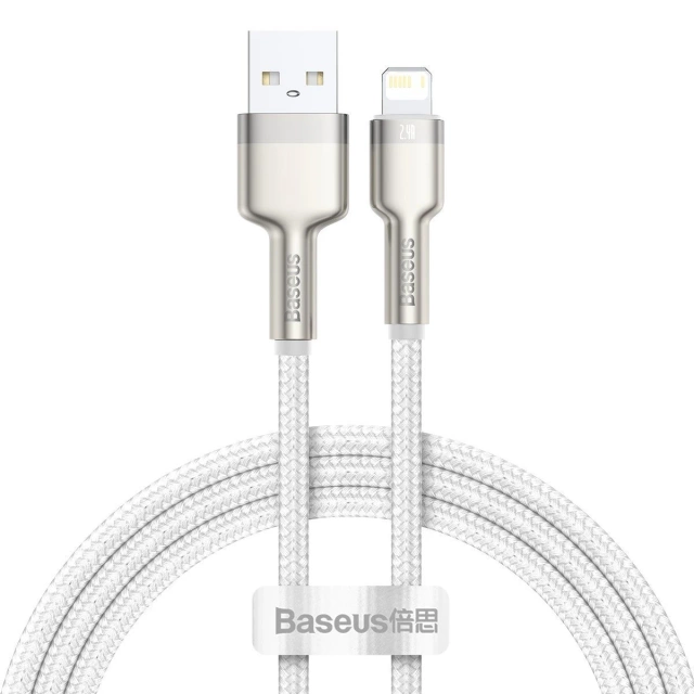 Кабель Baseus Cafule USB to Lightning, 2.4A, 1м (білий)