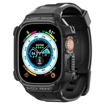 Spigen Rigged Armor "PRO" Strap with Protective Case for Apple Watch Ultra 49mm Black