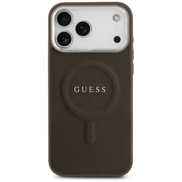 Etui Guess Classic Logo MagSafe na iPhone 17 Pro Max - Brązowe