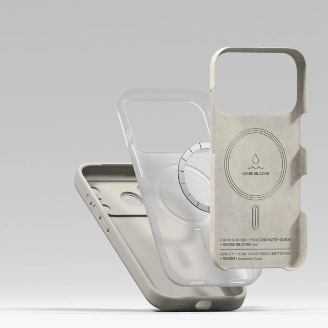 Etui do iPhone 17 Pro Max Ringke Silicone Magnetic MagSafe Beżowe