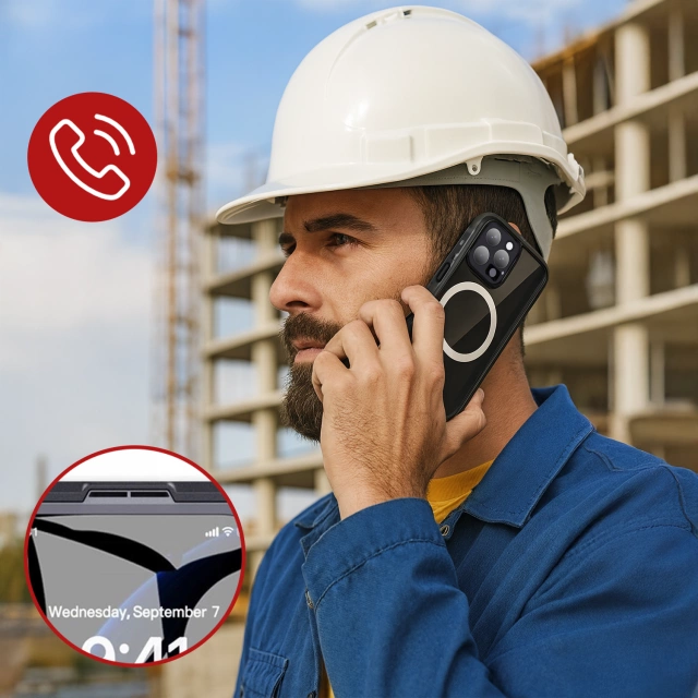 Puzdro na iPhone 15 vodotesné Mag Safe Case pancierové vodotesné puzdro čiernej a šedej farby