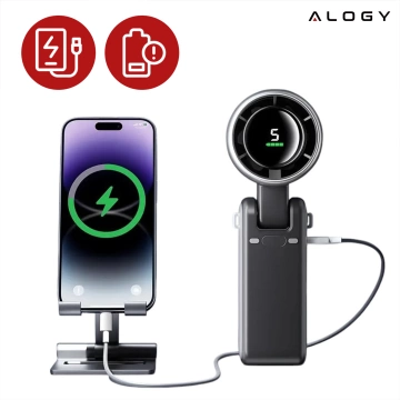 Stolný ventilátor stojaci ventilátor malé obehové čerpadlo s klipom bezdrôtové ručné 500mAh USB-C Alogy White