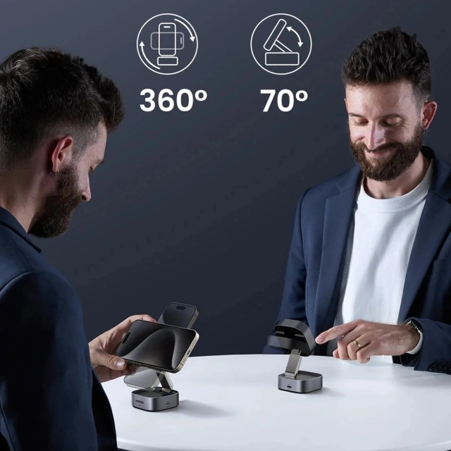 Ugreen W702 3in1 MagSafe Qi2 Charger 15W Foldable USB-C Black