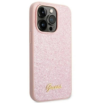 "Etui Guess GUHCP14XHGGSHP do Apple iPhone 14 Pro Max 6,7\" różowy/pink hard case Glitter Script"