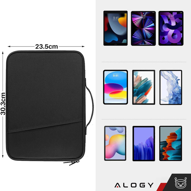 Bag Etui krycie puzdro na tablet 11 palcový na tablety univerzálne puzdro Alogy Slide Black