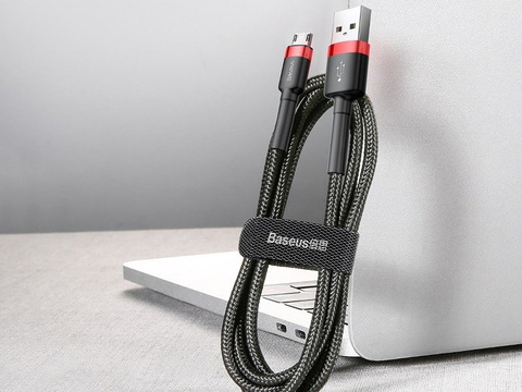 3-метровий кабель Baseus Cafule, міцний, червоний нейлоновий кабель micro USB 2A