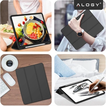 Alogy Book Cover Pencil Case Protective Case with Pen Holder for Apple iPad Air 4 2020 / Air 5 2022 10.9" Black
