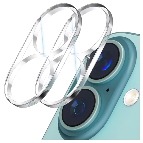 2x Kameralinsenglas für Apple iPhone 16 / 16 Plus Alogy Lens Protector Pro Transparent