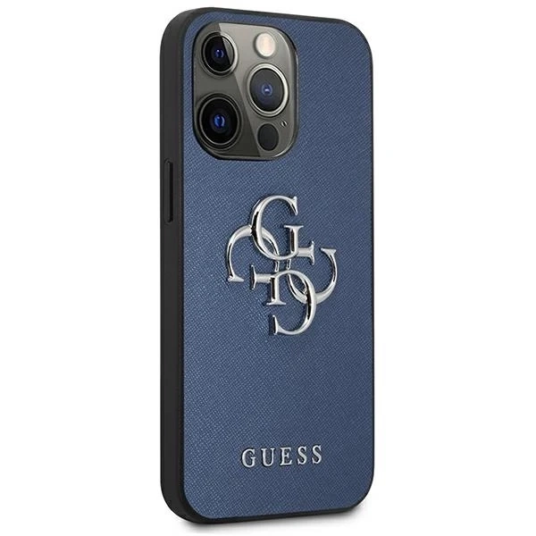 Etui Guess GUHCP13LSA4GSBL pro iPhone 13 Pro / 13 6,1" pevný obal Saffiano 4G Metal Logo