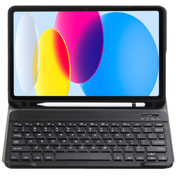 Protective Case with Wireless Keyboard Alogy Keyboard Case with Stylus Holder for Apple iPad 10.9 2022 Black Glass