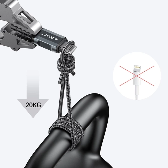 Acefast kábel MFI USB - Lightning 1,2m, 2,4A čierny (C1-02 čierny)