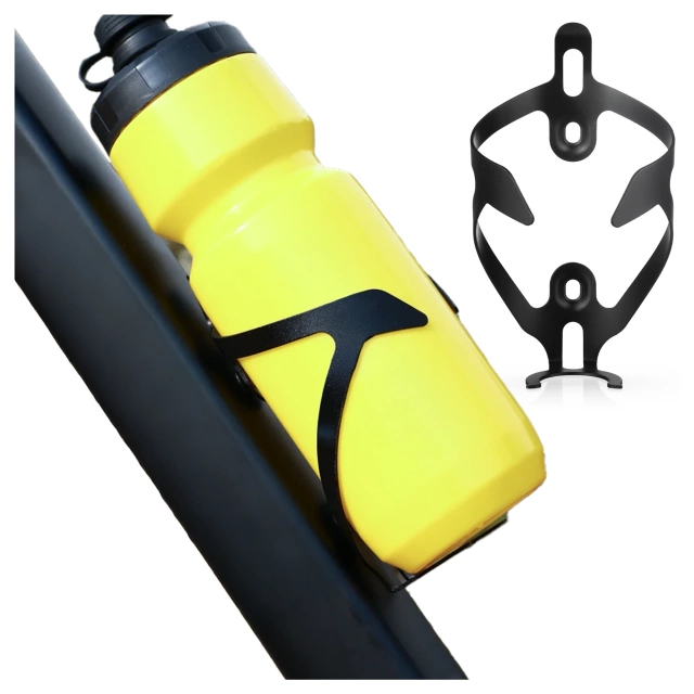 Water bottle basket, drink, water bottle, bicycle holder, universal water bottle holder, with space for Airtag, Black and red