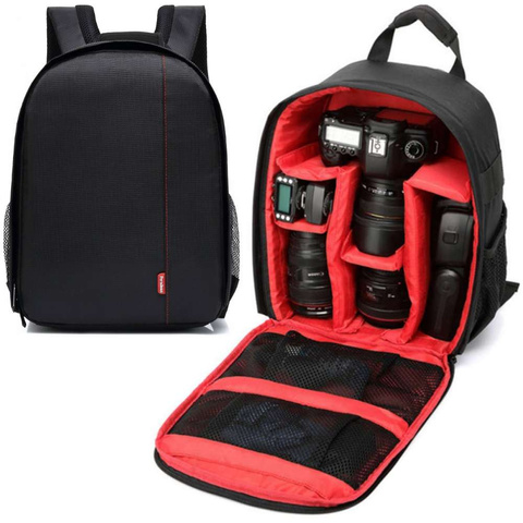 Waterproof backpack Alogy bag for camera photographic equipment and accessories capacious Black and red
