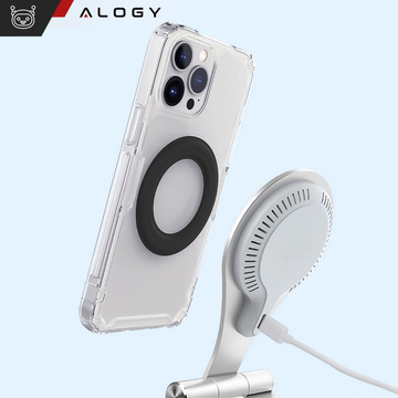 Magnetická deska pro samolepku MagSafe Ring Ring Holder obal Univerzální kůže Alogy Magnetic černá