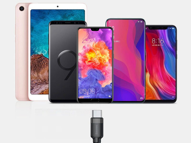 Kabel 2m Baseus USB-C 2A grau schwarz