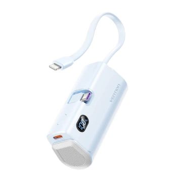 Powerbanka Vention 4800mAh 22,5W LED Lightning USB-C modrá kompaktná