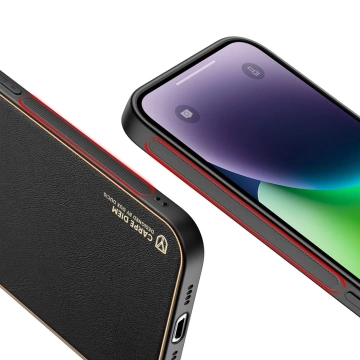 Dux Ducis Yolo case iPhone 14 Plus elegant cover з екологічної шкіри чорного кольору