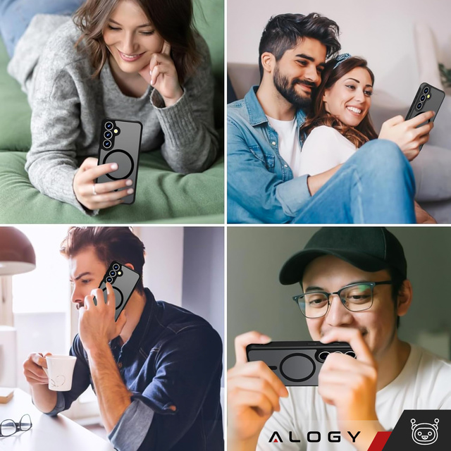 Hülle für Samsung Galaxy S24, Mag Safe Case, MagMat-Telefonrückseite, mattschwarz