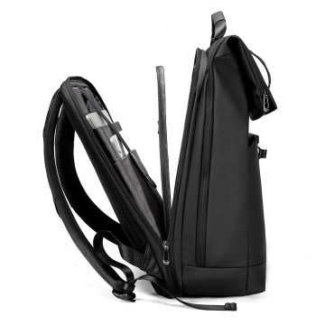 Bange Wasserdichter Rucksack für Laptops bis 15,6 Zoll, 43 x 30 x 18 cm, ideal für Stadt, Reisen, Arbeit und Flugreisen, für Damen und Herren, Schwarz