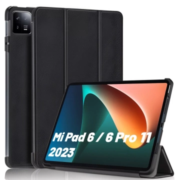 Glass Case for Xiaomi Mi Pad 6 / 6 Pro 11" 2023 Tablet Case Alogy Book Cover Case Black Free Stylus