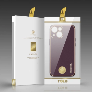 Dux Ducis Yolo case iPhone 14 Plus elegant cover made of ecological leather purple