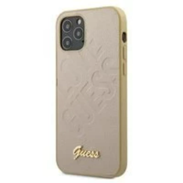 Guess GUHCP12SPUILGLG iPhone 12 mini 5,4" gold / gold Hardcase Iridescent Love Script Gold Logo