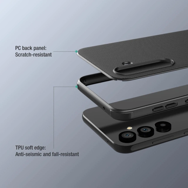 Посилений чохол Nillkin Super Frosted Shield Pro для Samsung Galaxy S23 FE - чорний