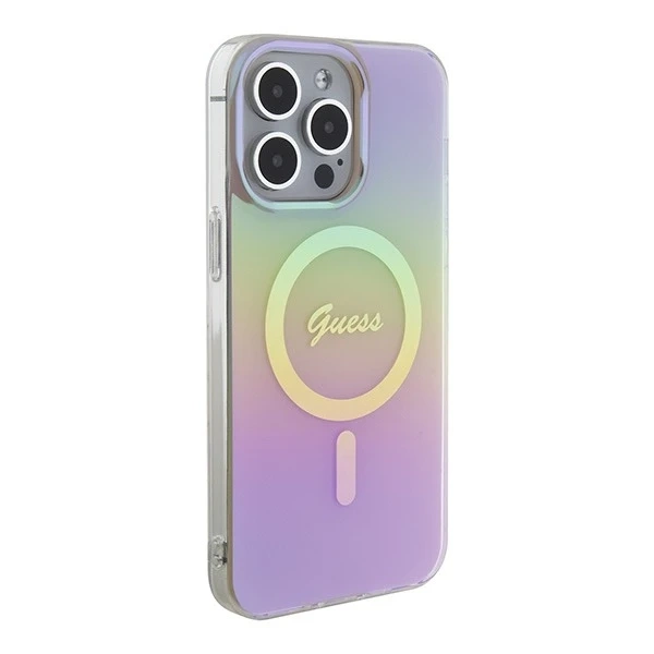 Etui Guess GUHMP15XHITSP для iPhone 15 Pro Max 6.7" różowy/рожевий жорсткий чохол IML Iridescent MagSafe