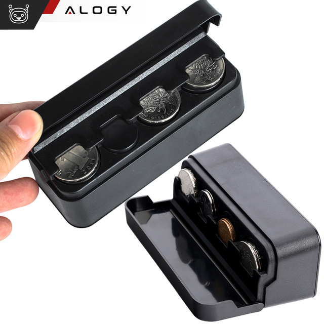 Coin Box Coin Holder Wallet Organizer Storage Box for Small Coins for Car Cars Offices Home Box Alogy Black
