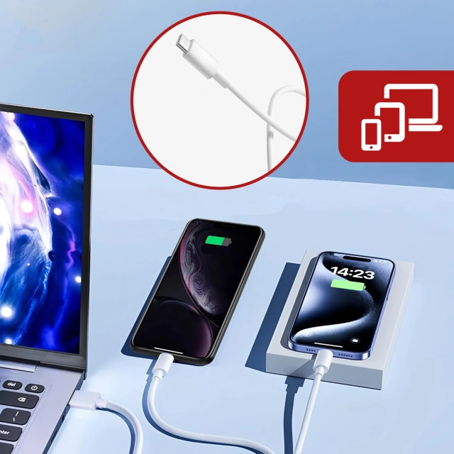 Оригінальний кабель Xiaomi USB - USB-C типу C потужний швидкий 120W PD 6A 1M дріт білий