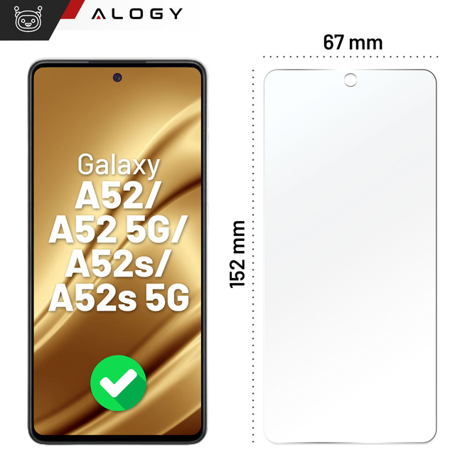 Гібридне скло для Samsung Galaxy A52 / A52 5g / A52s / A52s 5G Кришка екрана Alogy Flexi Glass 9H Case Friendly Flat Screen Cover