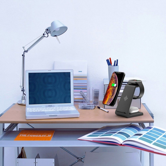 Charger docking station A8 3in1 Wireless Charger White