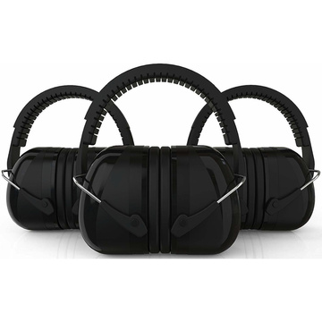 Slúchadlá s potlačením hluku, skladacie. Ochranné chrániče sluchu pre dospelých.Čierna