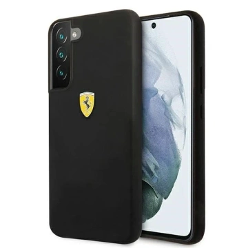 Pevné puzdro Etui Ferrari FESSIHCS22MBK do Galaxy S22 S906 On Track Silikónové čierne/čierne