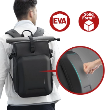 Ruksak Mark Ryden na fotoaparát a vybavenie, vodotesný, objem 30 l, nárazuvzdorný EVA, s priehradkami na príslušenstvo a 15,6" notebook (48 × 27 × 19 cm) – čierny