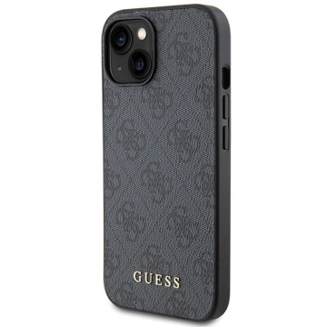 Originálne puzdro GUESS Hardcase GUHCP15SG4GFGR pre iPhone 15 (4G kovové logo / sivé)
