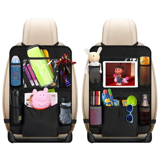 Car seat organizer, car travel cover, protector, 2x headrest holder, 4in1