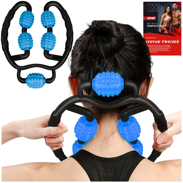 Body massager anti-cellulite manual muscle roller Alogy 5x massage roller Universal roller black and blue