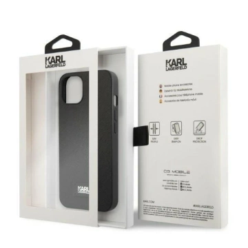 Ochranné pouzdro na telefon Karl Lagerfeld KLHCP13MSFMP2K pro Apple iPhone 13 6,1" hardcase black/black Saffiano Plaque