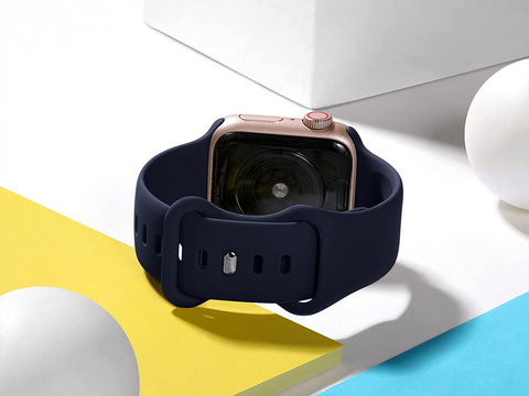 Силіконовий спортивний ремінець Alogy для Apple Watch 38/40 / 41 мм темно-синій