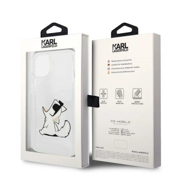 Ochranné pouzdro na telefon Karl Lagerfeld KLHCP14MCFNRC pro Apple iPhone 14 Plus 6,7" pevné pouzdro průhledné/průhledné Choupette Fun