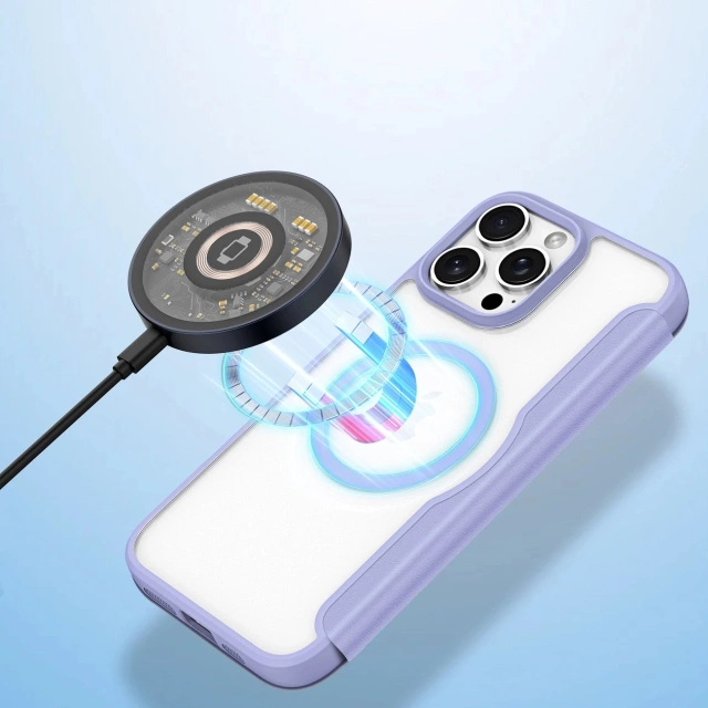 Puzdro na iPhone 16 Pro Dux Ducis Skin X Pro MagSafe fialové