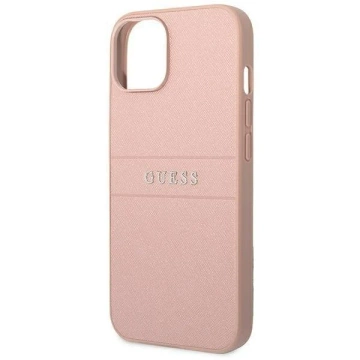 Guess GUHCP14MPSASBPI Case for Apple iPhone 14 Plus 6.7" pink/pink Saffiano Strap