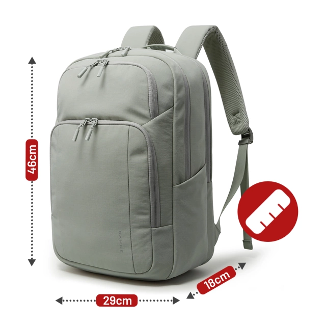 Bange wasserdichter Rucksack für 15,6-Zoll-Laptop, Stadtreisender, 45 x 30 x 16 cm, für Arbeit, Flugzeug, Herren, Damen, mit USB-Anschluss Schwarz