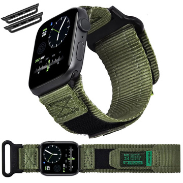 Nylon Strap for Apple Watch 2/3/4/5/6/7/8/9/SE/Ultra 42/44/45/49mm Nylon Band Sport green